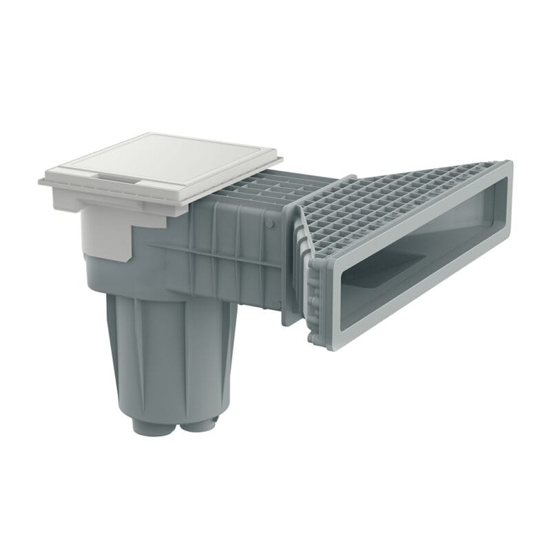 Mirror skimmer serie 11 bräddavlopp grå