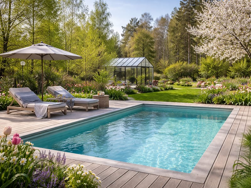 pool som startas på våren efter vintern